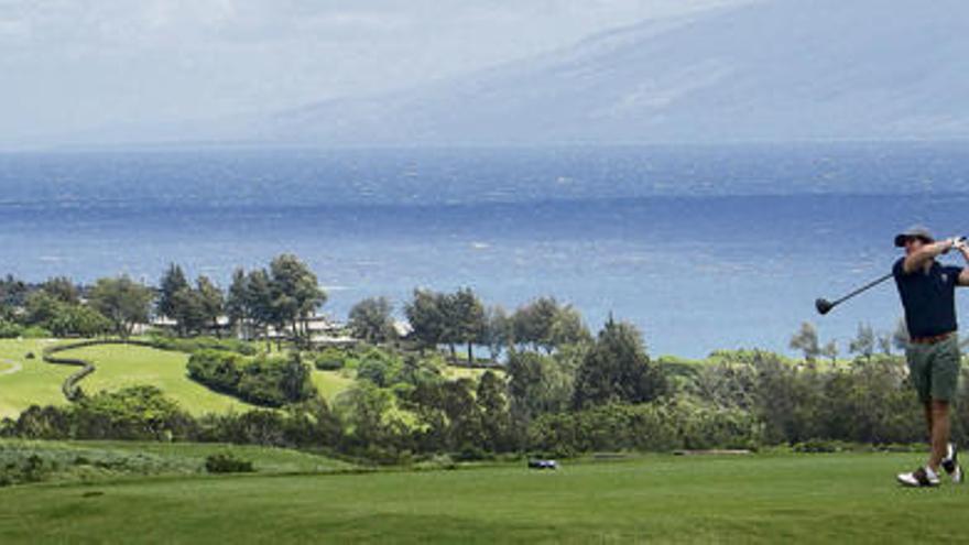 Dimas Romero Pan en el campo de golf de Kapalua, Hawai.