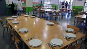 Alumnos de ESO en un comedor escolar en Barcelona, en mayo del 2022.