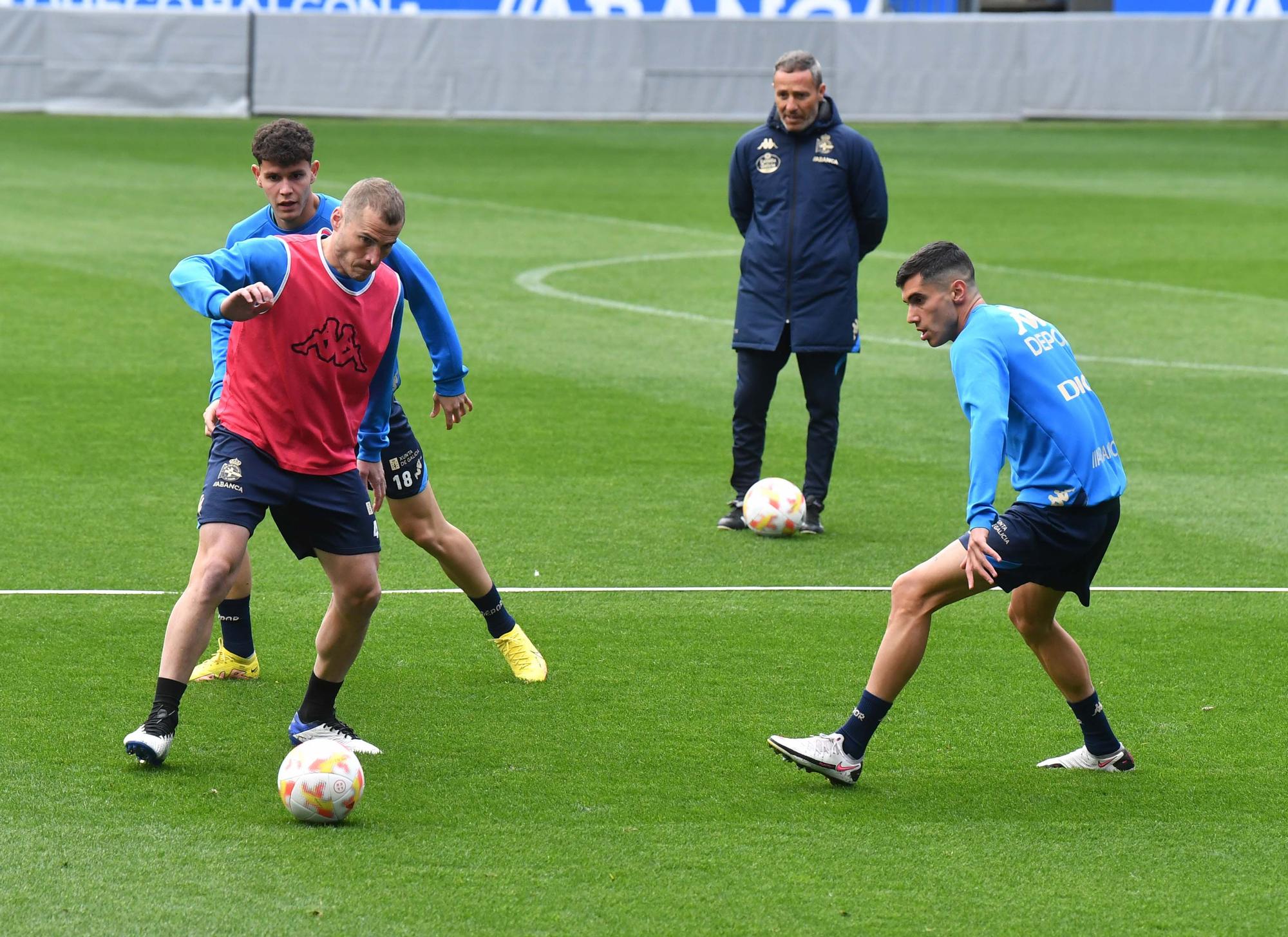 Último entrenamiento del Deportivo antes de medirse al Celta B