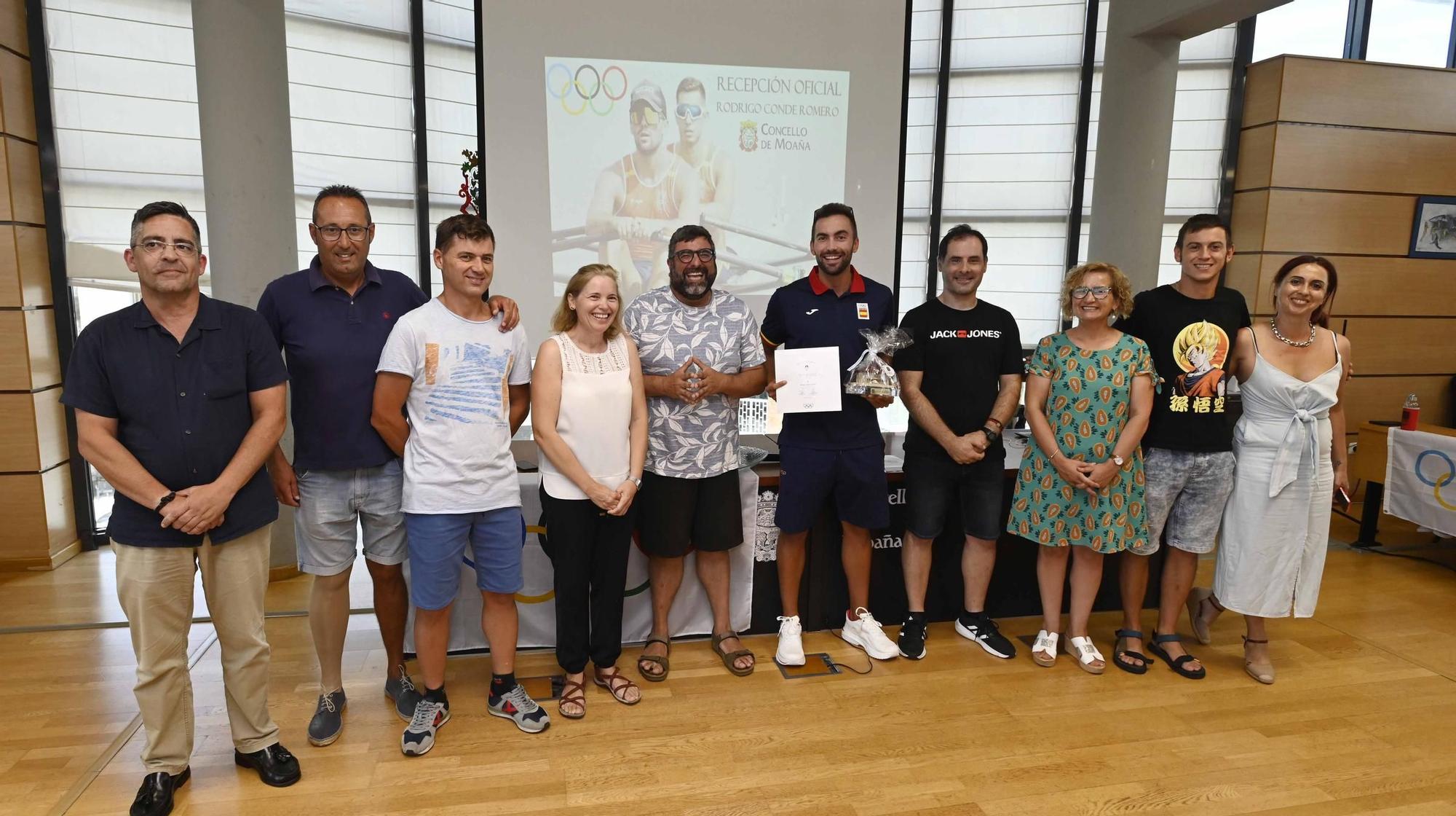 Moaña recibe entre aplausos a su olímpico Rodrigo Conde