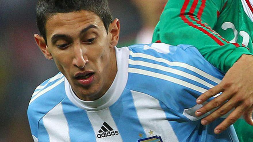 Ángel di María, durante el partido Argentina - México