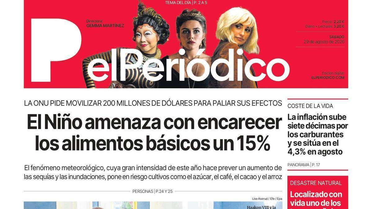 La portada de EL PERIÓDICO del 29 de agosto de 2026