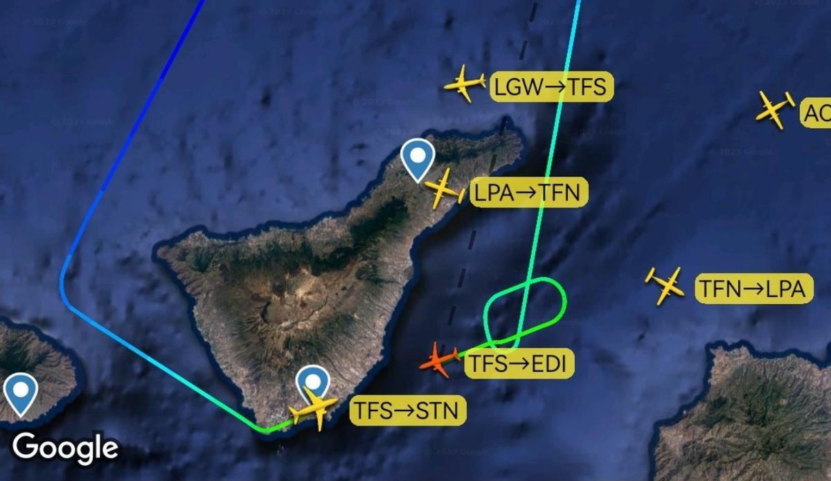 Un vuelo de Escocia se ve obligado a volver a Tenerife Sur.