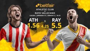 Athletic Club de Bilbao vs. Rayo Vallecano de Madrid: horario, TV, estadísticas, clasificación y pronósticos