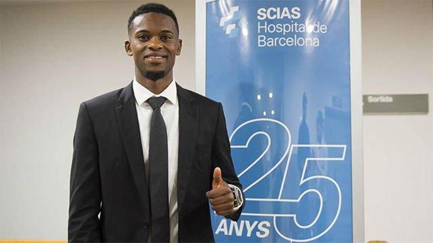 Semedo, en el momento de pasar las pruebas médicas con el FC Barcelona.