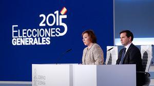 Roda de premsa al centre de dades per informar de la jornada electoral.