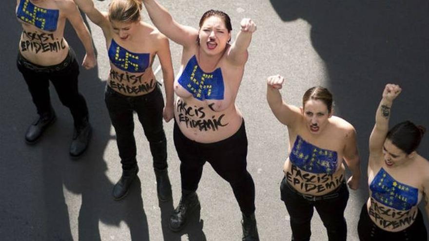 Femen protesta por la &quot;epidemia fascista&quot; en Europa
