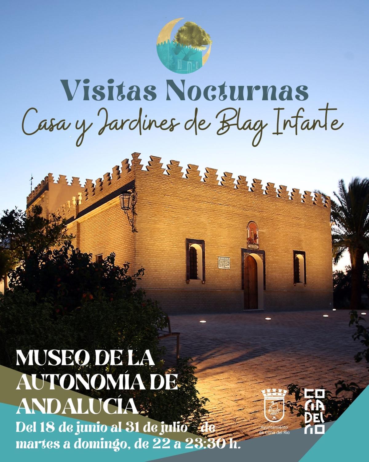 Visitas Nocturnas a la Casa y Jardines de Blas InfanteEl Museo de la Autonomía de Andalucía organiza la cuarta edición de su programa de visitas nocturnas a la Casa y Jardines de Blas Infante. Este recorrido inclu