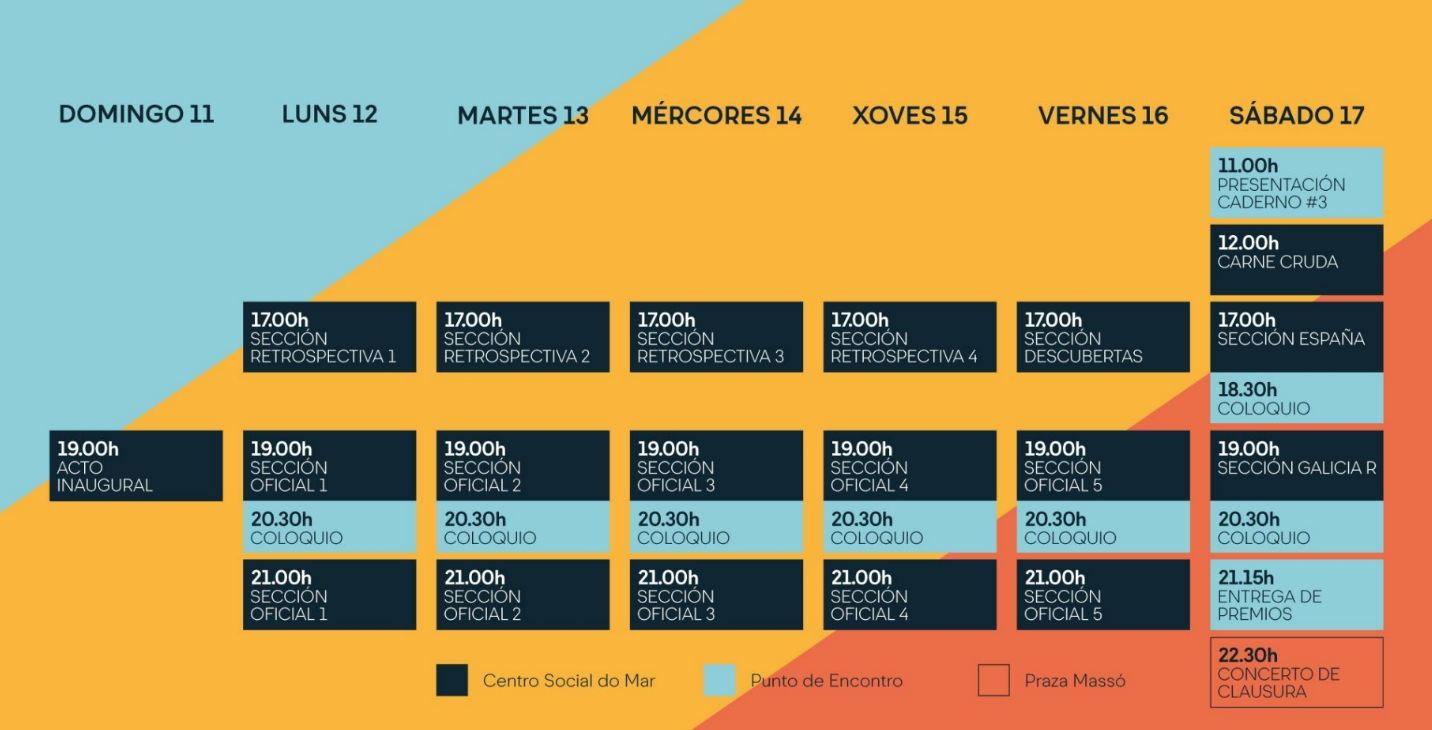 El calendario de la primera semana del FICBueu.