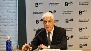 Jordi Clos, durante la rueda de prensa de este martes en el Gremi dHotels de Barcelona.