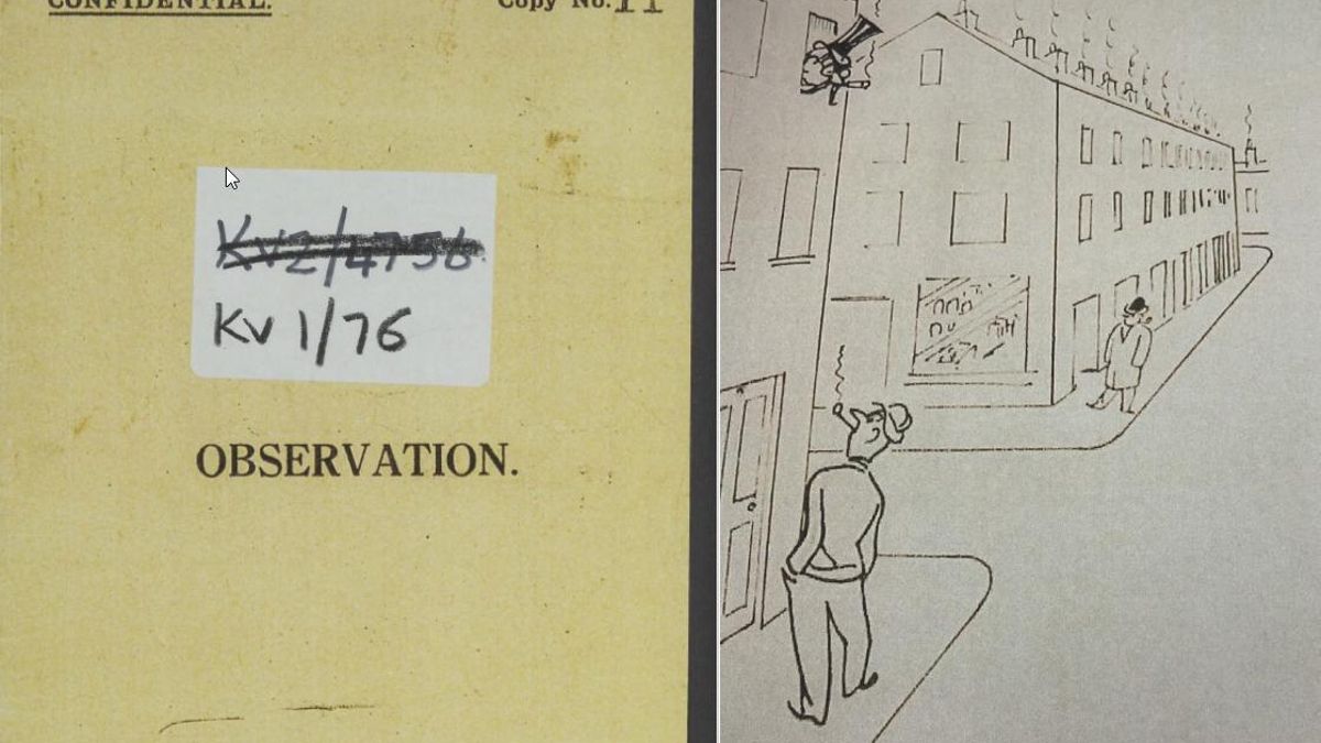 Portada y una ilustración del manual Observation que el MI5 editó en la II Guerra Mundial