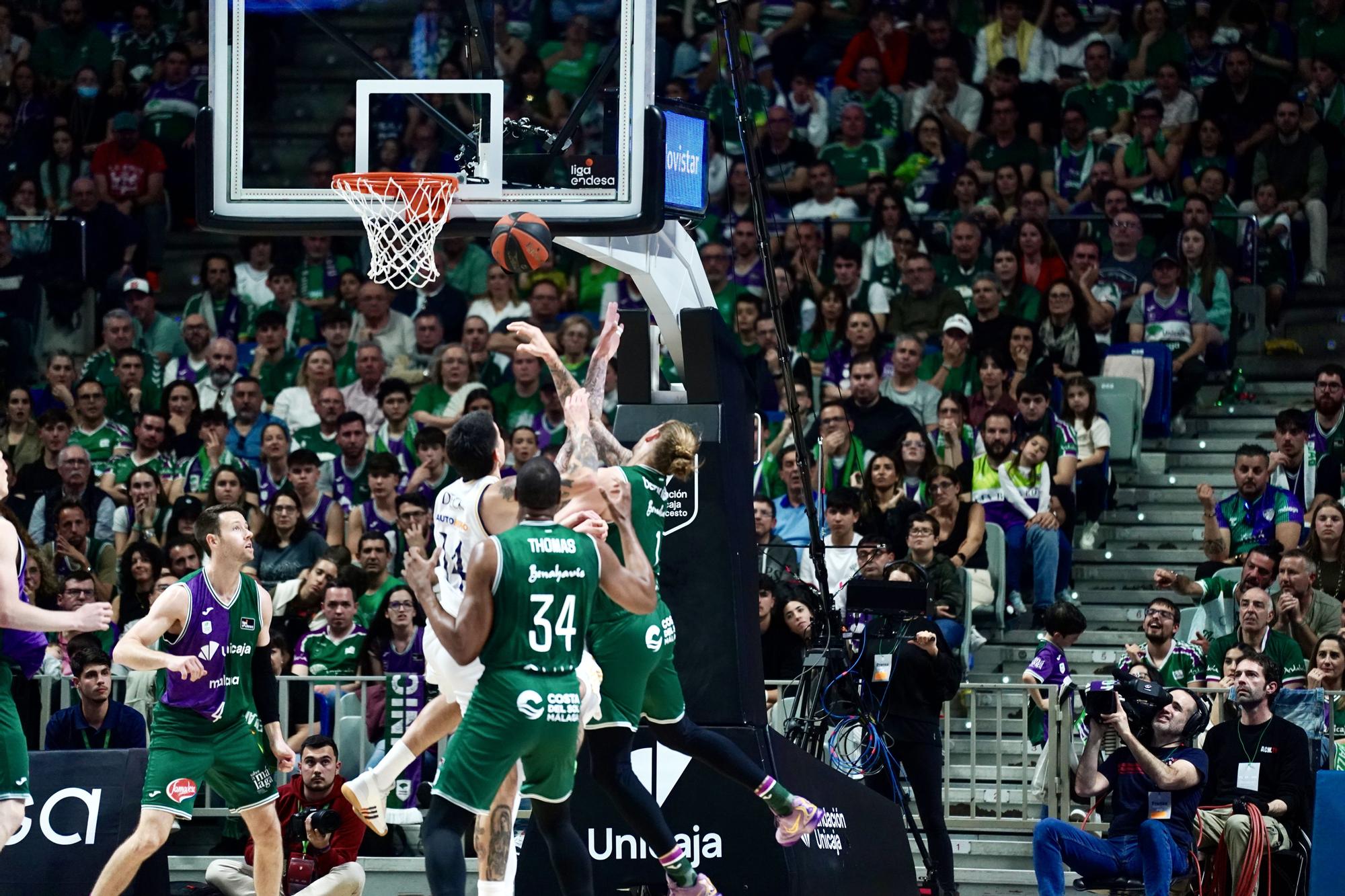 Una imagen del Unicaja - Real Madrid en el Carpena de la jornada 25 de la Liga Endesa.