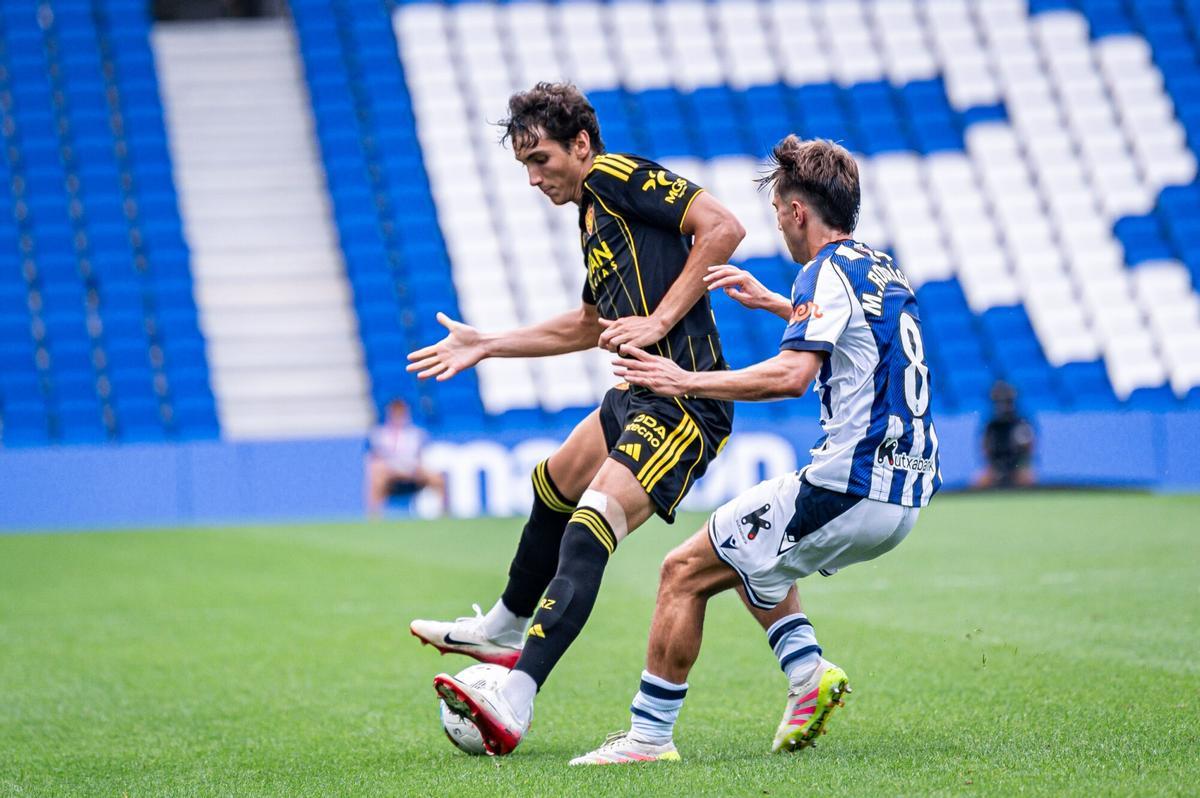Juan Sebastián, durante el partido entre la Real Sociedad B y el Real Zaragoza.