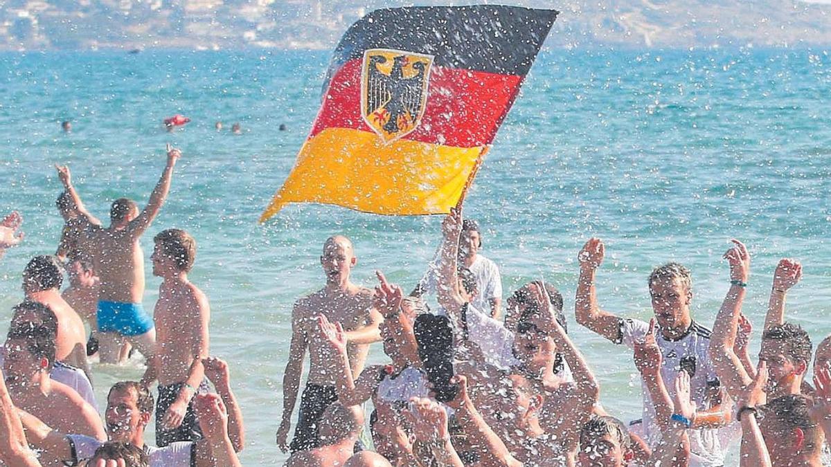 Turistas alemanes en Mallorca.