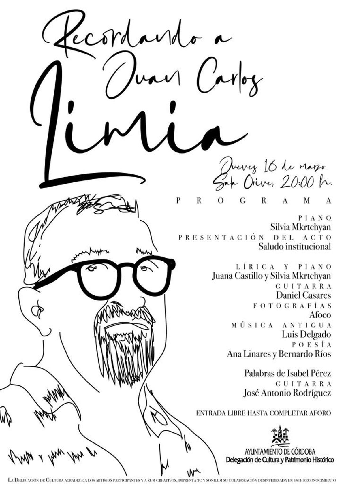 Cartel de los actos de 'Recordando a Juan Carlos Limia'.