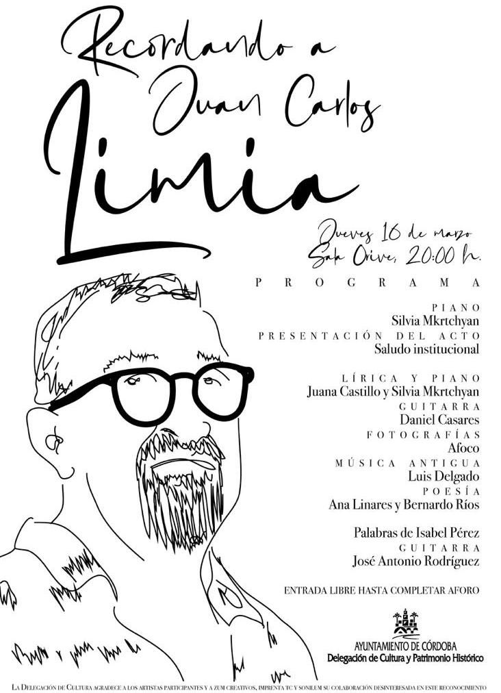 Cartel de los actos de 'Recordando a Juan Carlos Limia'.