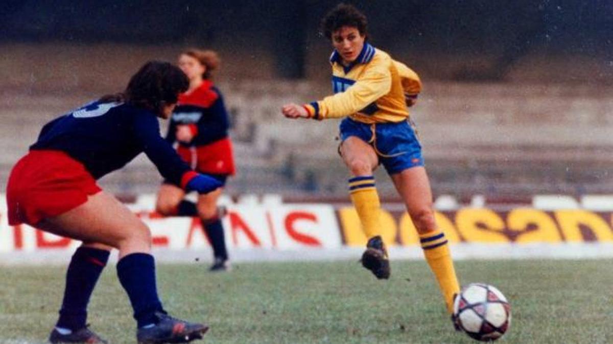 Concepción Sánchez-Freire, durante un partido con el Verona en el Stadio Benttegodi.