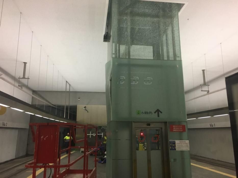 Reparación del ascensor del TRAM en Luceros