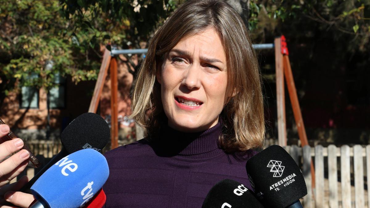 La líder de los Comuns, Jéssica Albiach, este domingo en Vilanova i la Geltrú.