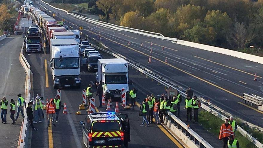 Els manifestants a l&#039;autopista A9