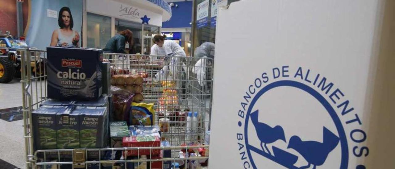 Campaña solidaria de recogida de alimentos de áreas comerciales de Lalín. // Bernabé