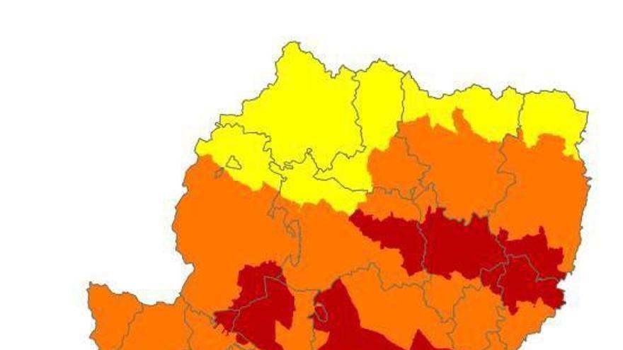 La mayor parte de Aragón presenta hoy un elevado riesgo de incendios