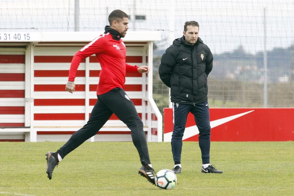 Entrenamiento del Sporting.