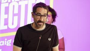 El secretario general de la CUP, Non Casadevall, este sábado en el acto celebrado en Manresa