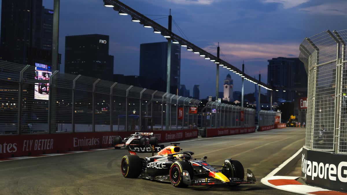 Max Verstappen, en el circuito de Marina Bay.