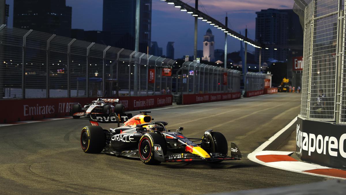 Max Verstappen, en el circuito de Marina Bay.