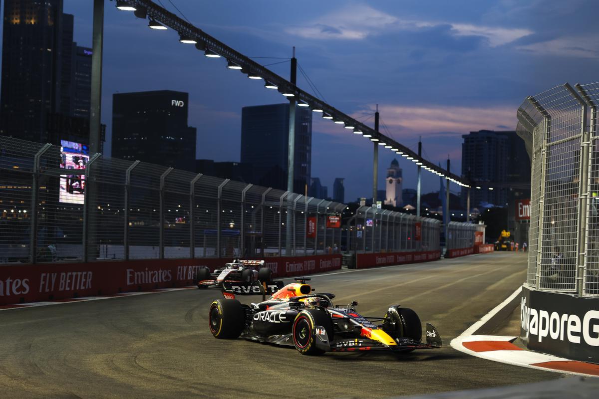 Max Verstappen, en el circuito de Marina Bay.