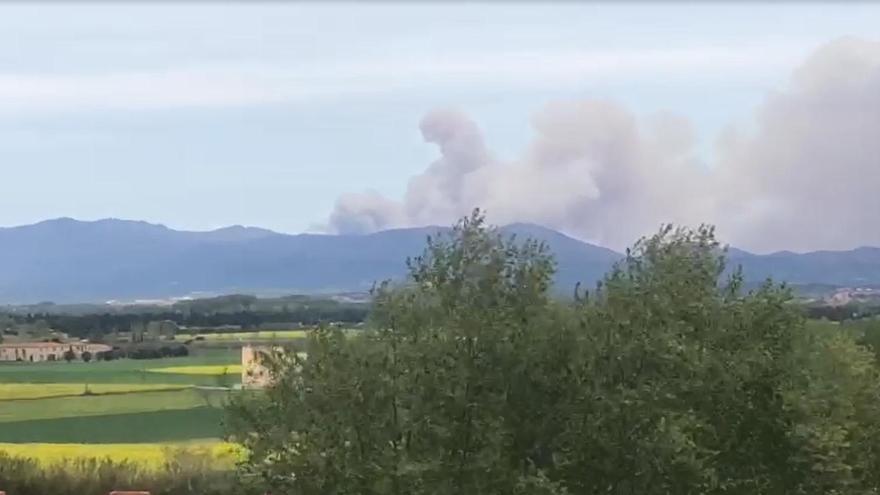 Vídeo del foc de Cervera, vist des de Figueres.