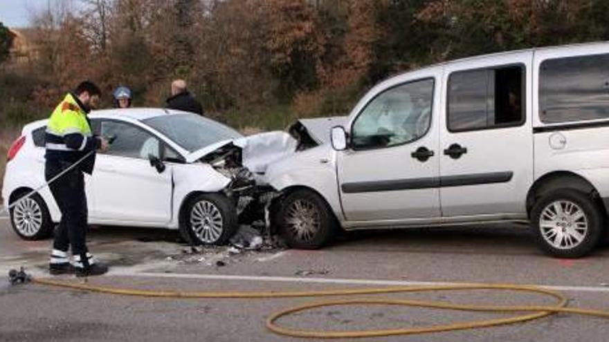 Un accident de poca gravetat que va produir-se a Riudarenes, imatge d&#039;arxiu.