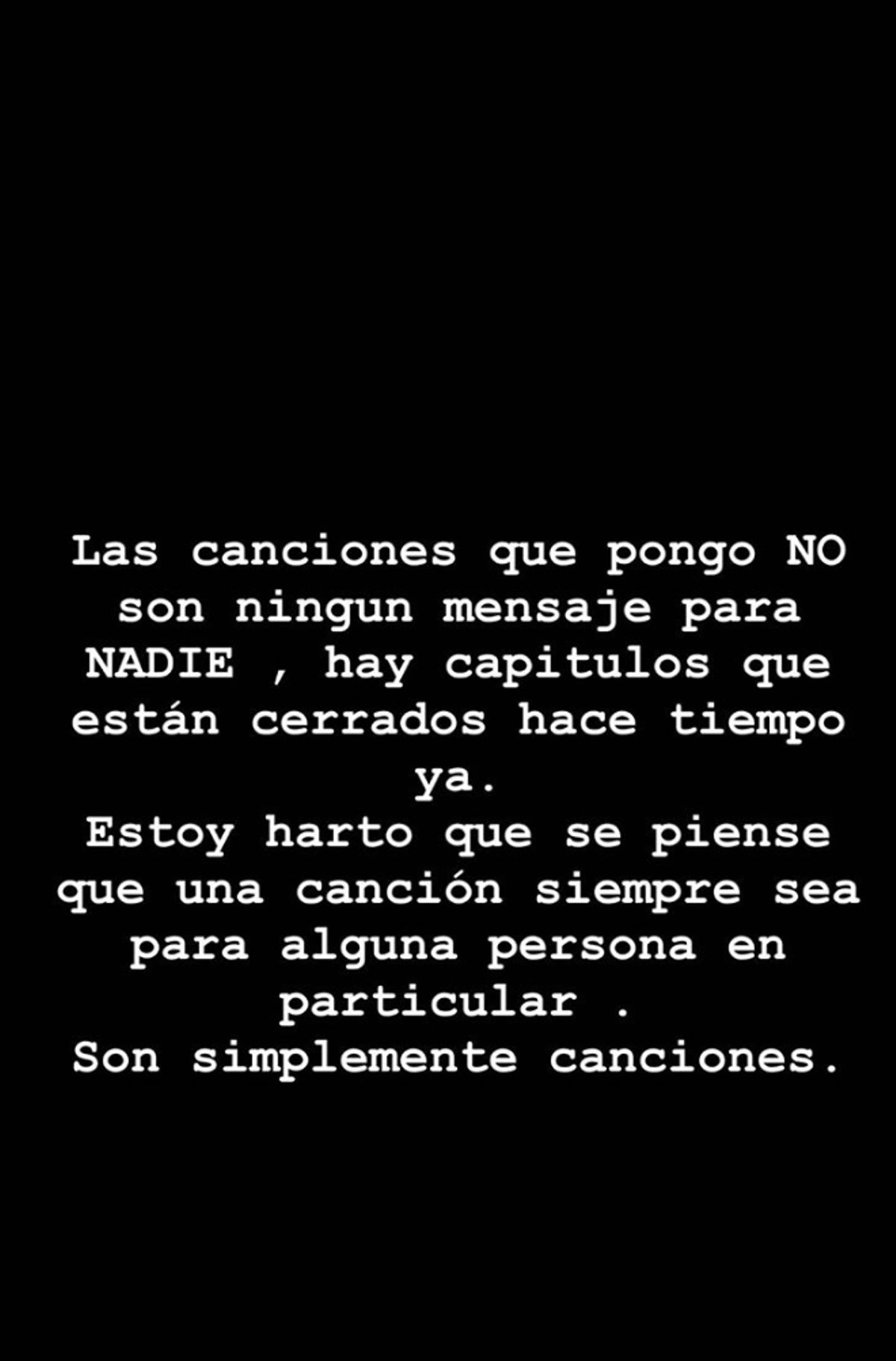 Gianmarco deja un mensaje en Instagram 'story' sobre las canciones que pone en las publicaciones