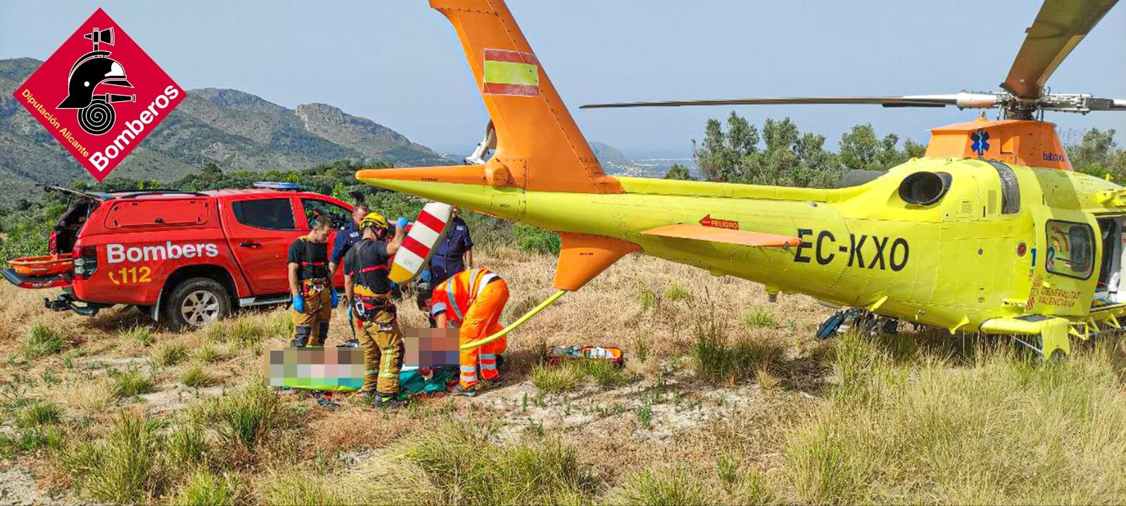 Excarcelan a un conductor herido en La Vall de Laguart tras volcar desde seis metros