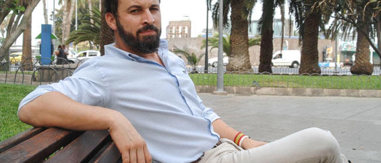 Santiago Abascal minutos antes de la entrevista.