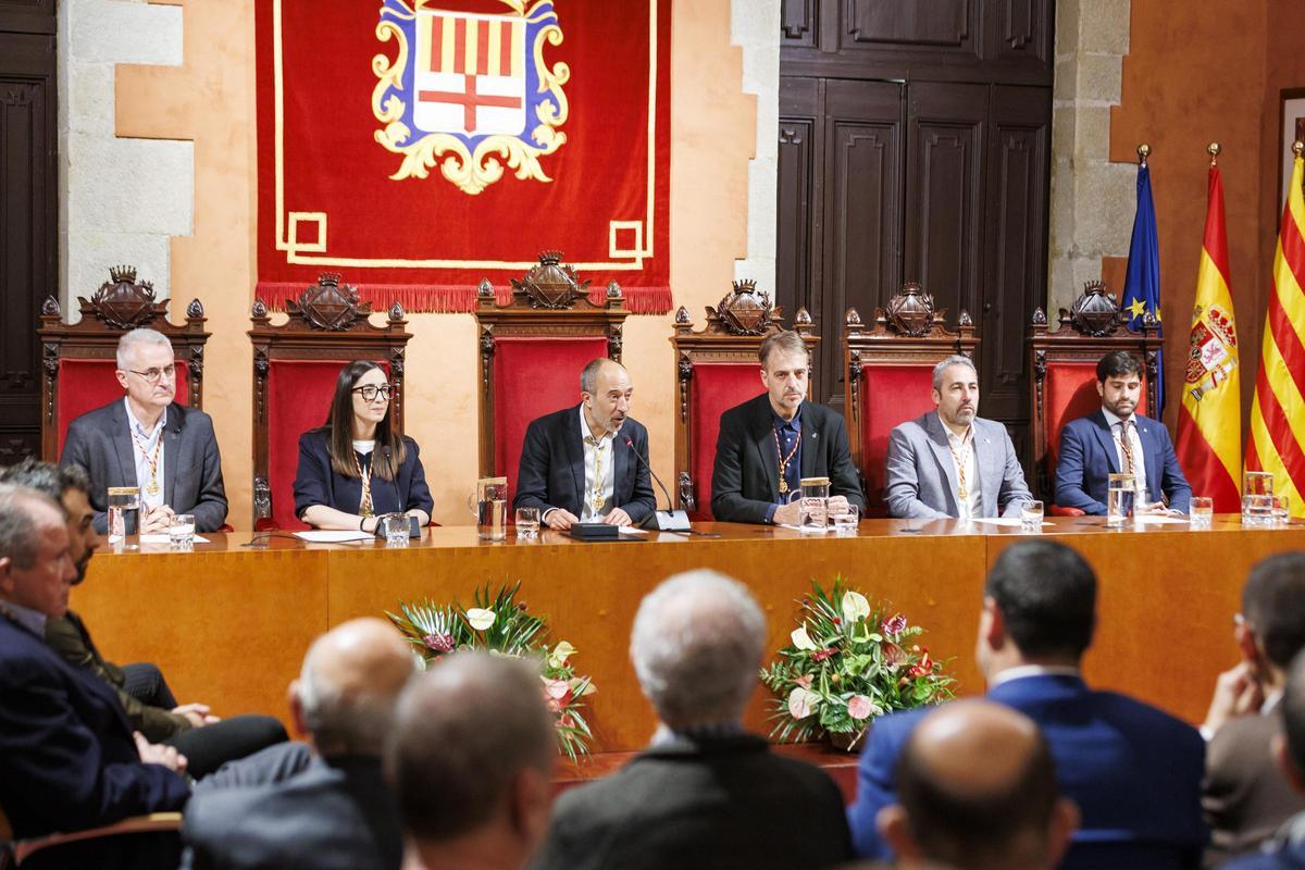 Un moment de la intervenció de l'alcalde Marc Aloy