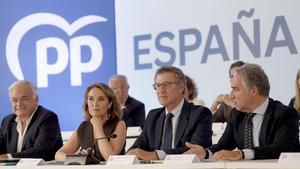 Alberto Núñez Feijóo preside el comité ejecutivo nacional del PP este lunes en un hotel de Madrid.