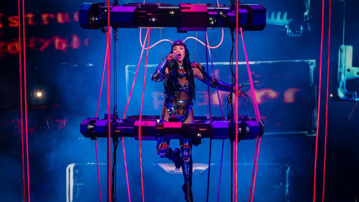 Katy Perry actuant al Palau Sant Jordi