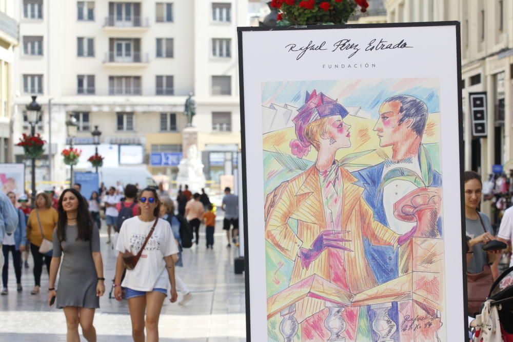 Esta muestra estará en la calle Larios durante 15 días, coincidiendo con el aniversario de la muerte de Pérez Estrada, en el año 2000.