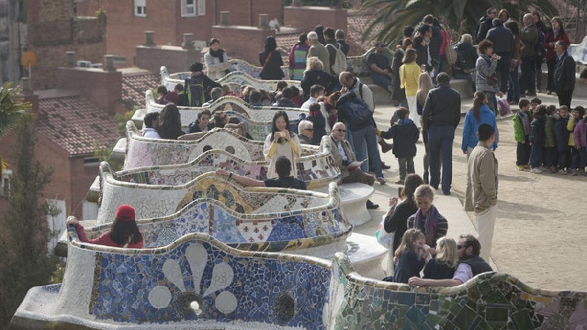 Turistas en el Parc Güell.