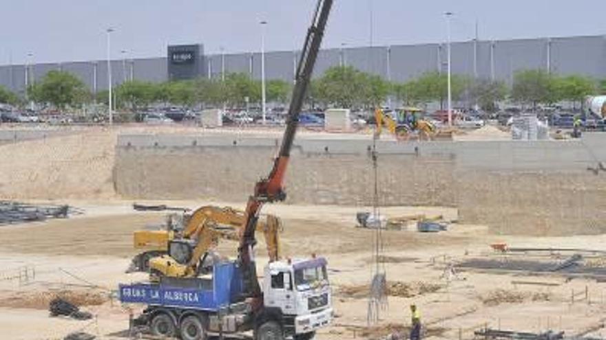 Las obras de Tempe en el Parque Empresarial, ayer.