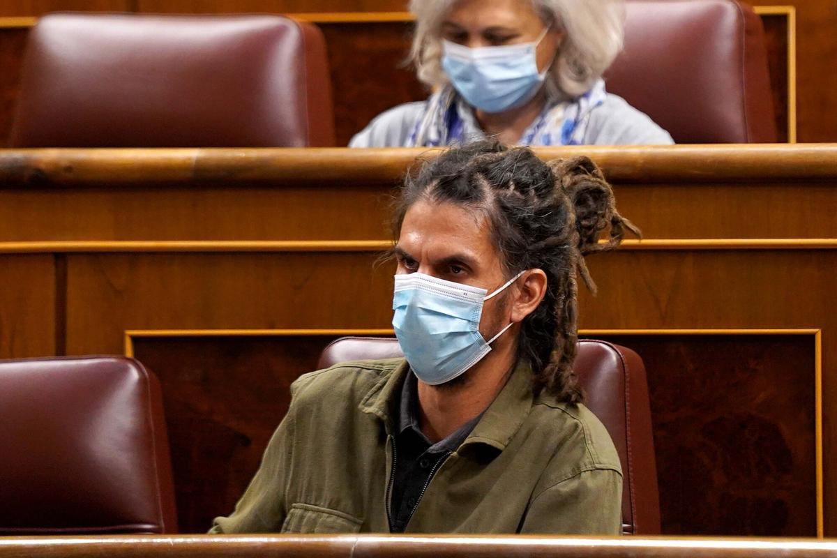 Alberto Rodríguez durante un Pleno del Congreso.