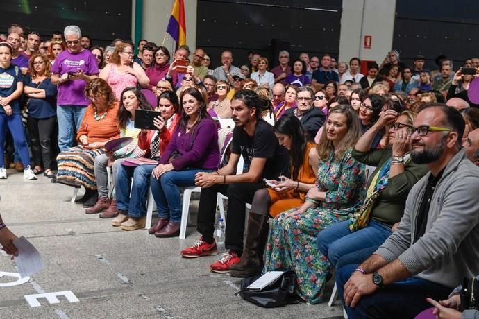 CANARIAS Y ECONOMIA. EDIFICIO MILLER. LAS PALMAS DE GRAN CANARIA. Mitin dePodemos con Irene Montero en el Edificio Elder del Parque Santa Catalina  | 31/03/2019 | Fotógrafo: Juan Carlos Castro