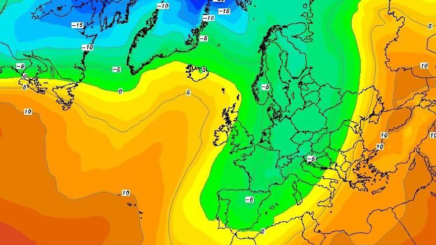 Mapa de la previsiòn para el domingo