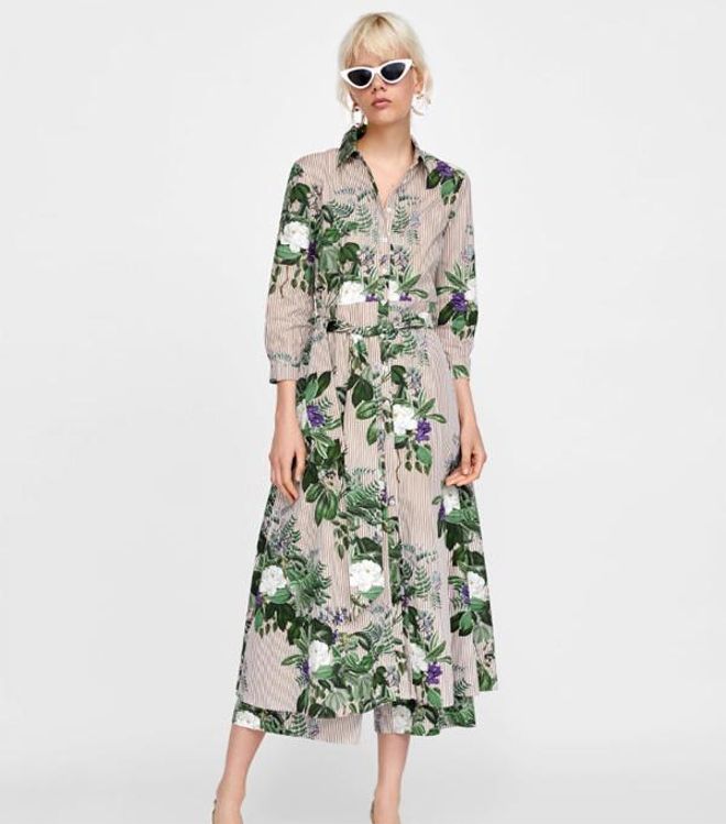 Túnica con estampado de flores, Zara