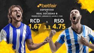 RC Deportivo de La Coruña vs. Real Sociedad B: horario, TV, estadísticas, clasificación y pronósticos