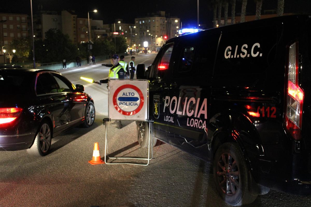 Control policial en Lorca.