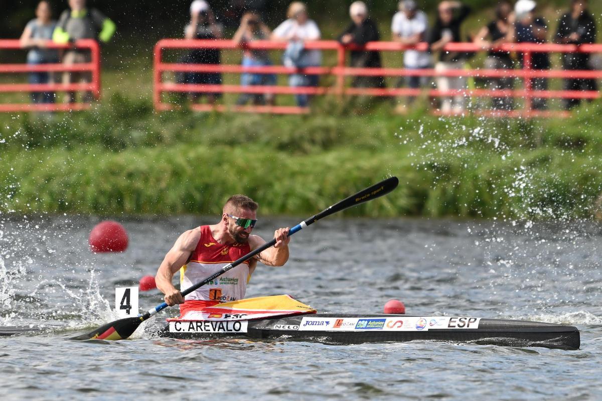 Carlos Arévalo, durante la final de K1 200 en el Campeonato del mundo de piragüismo en Poznan.