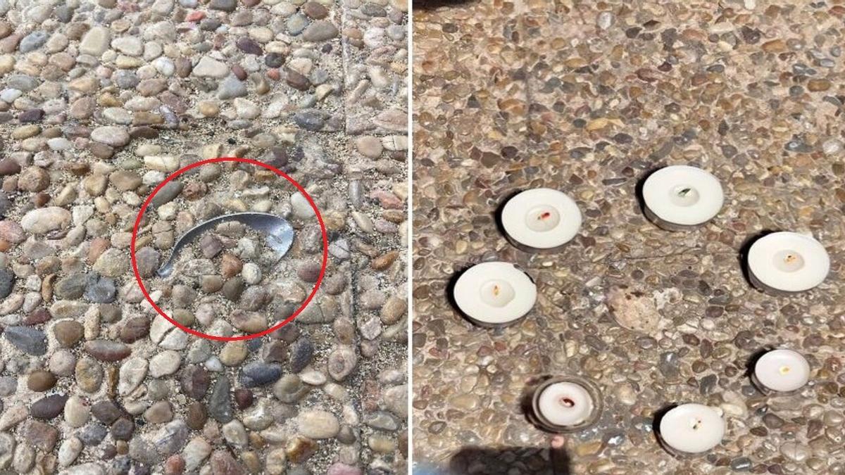 Los turistas muestran su tristeza por la desaparición de la cuchara en la avenida de Playa Blanca (Yaiza, Lanzarote)